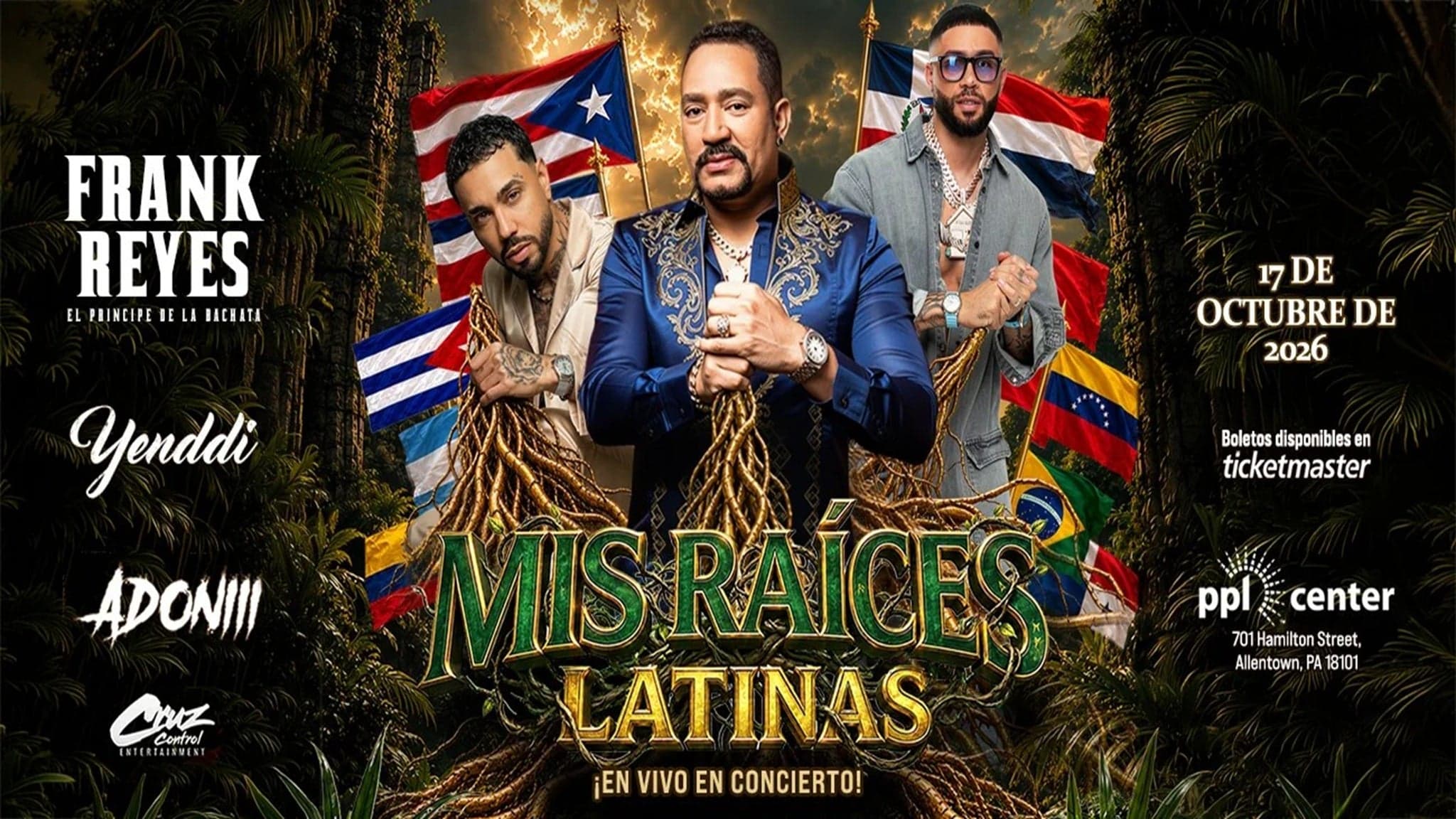 Cover for Mis Raices Latinas Featuring Frank Reyes, Yenddi Y DJ Adoni