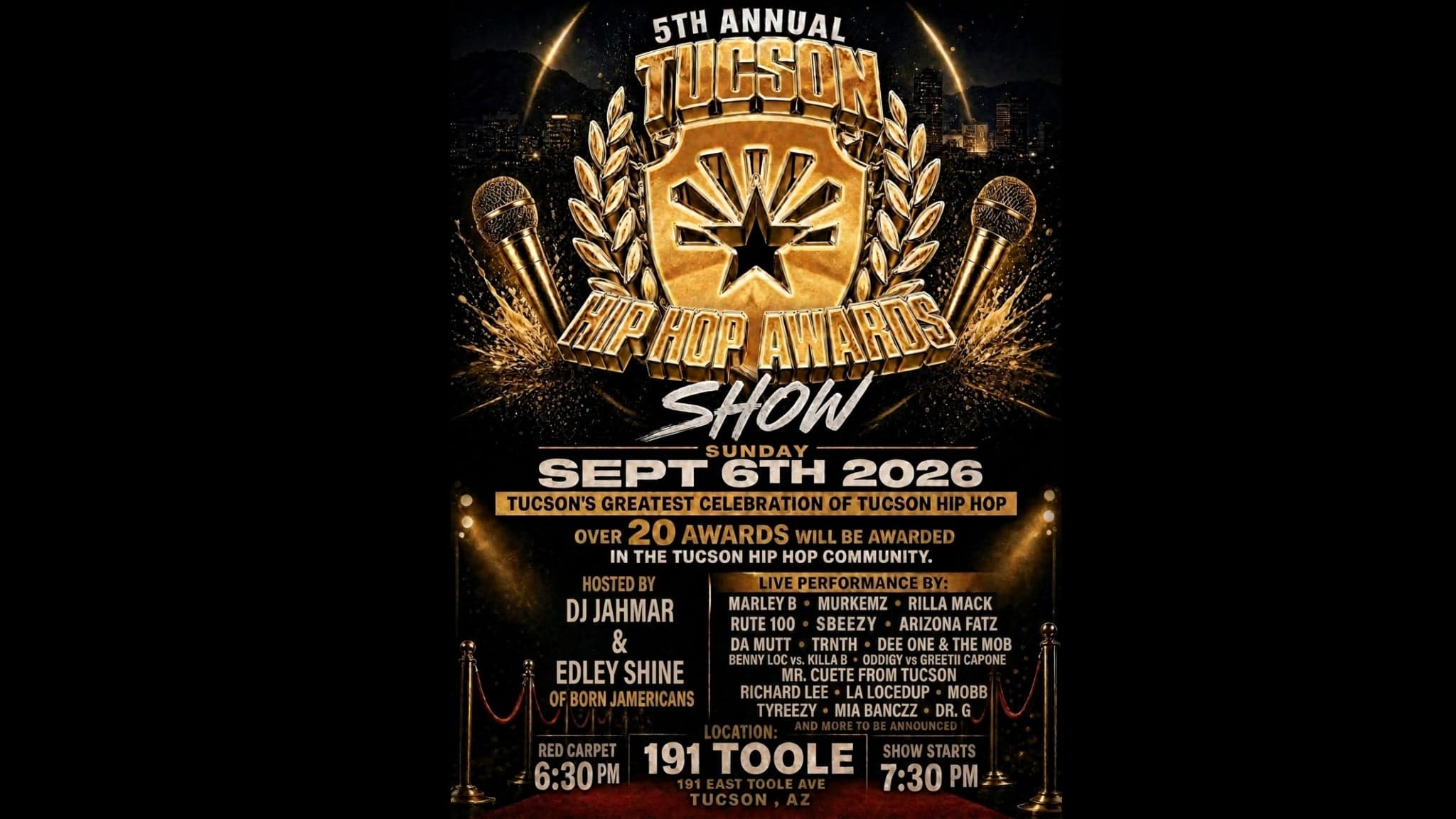 Cover for The 5th Annual Tucson Hip Hop Awards Show @ 191 Toole
